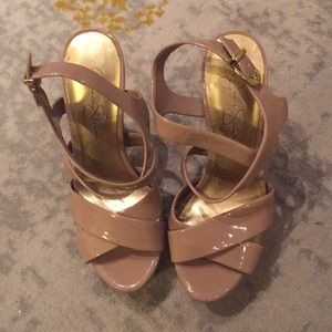 Jessica Simpson nude Strappy platform sandals